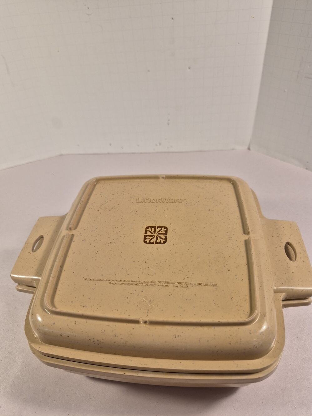 Vtg Littonware 1.5 Qt. Microwave Casserole Cooker Dish Bowl & Lid 39271 & 39272